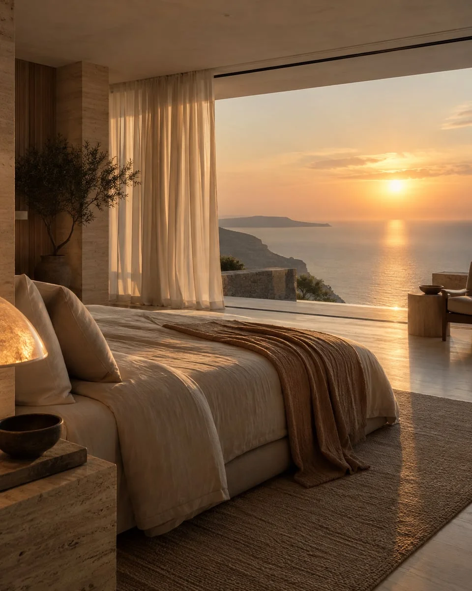 Master suite at SOLVERA — Wake slowly. Look further.